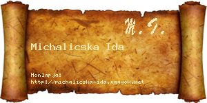 Michalicska Ida névjegykártya